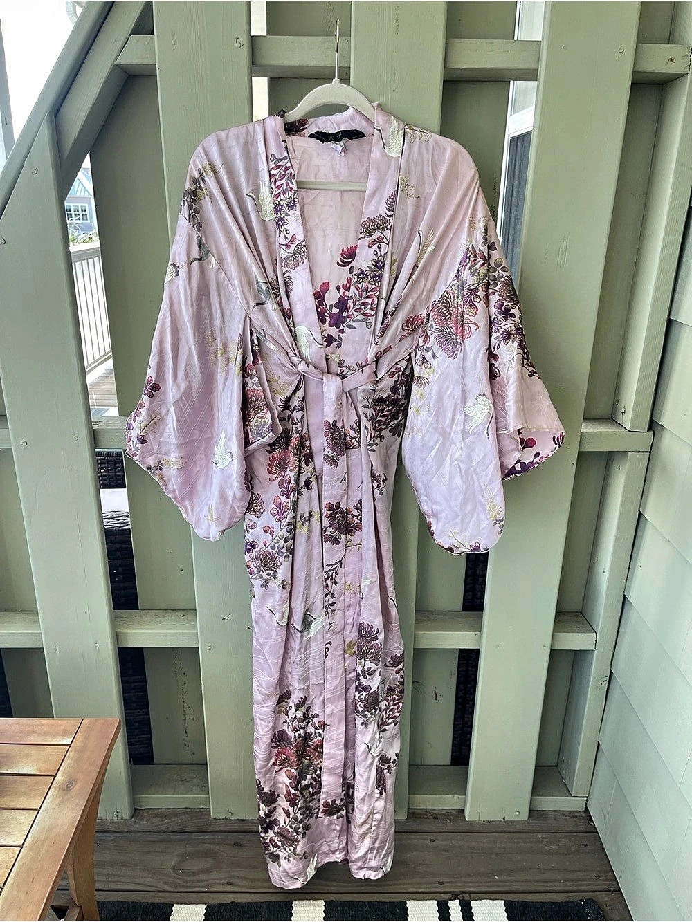100% Silk Kimono Robe in Pink - Like New